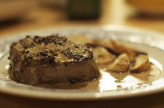 Steak Au Poivre, by Time Pierce